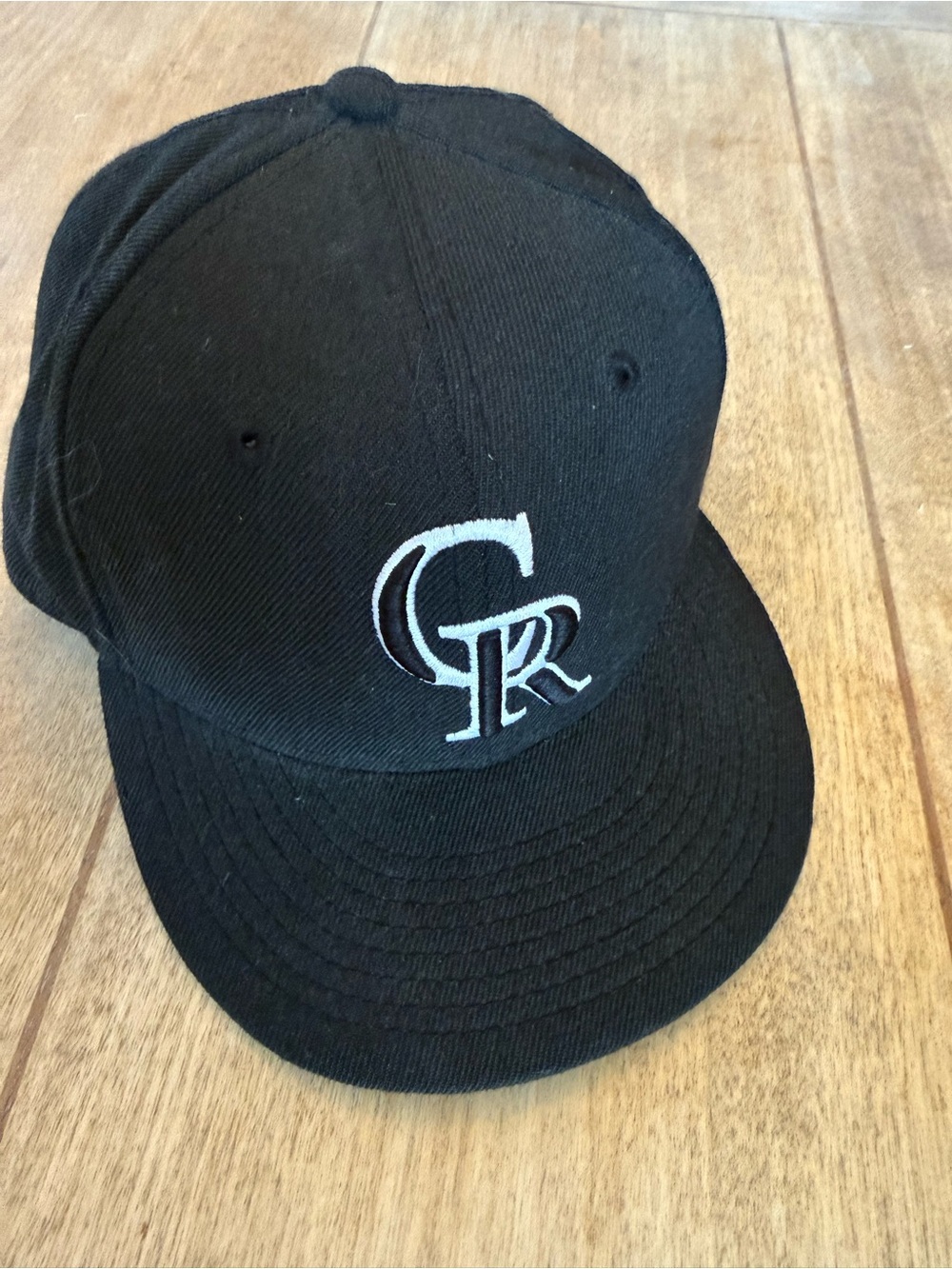 New Era Black Colorado Rockies Logo Fitted Cap